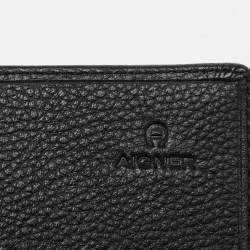 Pre Owned Aigner Black Leather Flap Continental Wallet