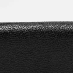 Pre Owned Aigner Black Leather Flap Continental Wallet