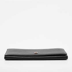 Pre Owned Aigner Black Leather Flap Continental Wallet