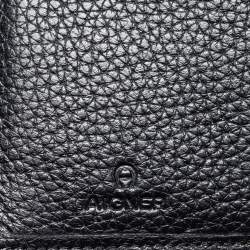 Pre Owned Aigner Black Leather Diadora French Wallet