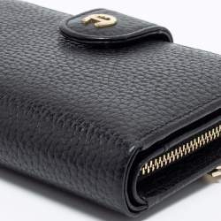 Pre Owned Aigner Black Leather Diadora French Wallet