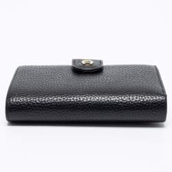 Pre Owned Aigner Black Leather Diadora French Wallet