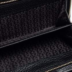 Pre Owned Aigner Black Leather Diadora French Wallet