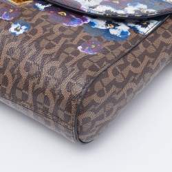 Pre Owned Aigner Multicolor Floral Print Coated Canvas and Leather Shoulder Bag