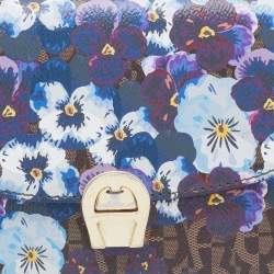 Pre Owned Aigner Multicolor Floral Print Coated Canvas and Leather Shoulder Bag