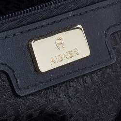 Pre Owned Aigner Multicolor Floral Print Coated Canvas and Leather Shoulder Bag