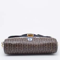 Pre Owned Aigner Multicolor Floral Print Coated Canvas and Leather Shoulder Bag