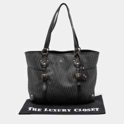 Aigner Black Signature Coated Canvas And Leather Tote