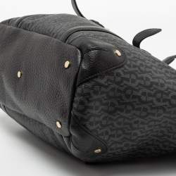 Aigner Black Signature Coated Canvas And Leather Tote