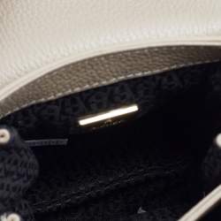 Pre Owned Aigner Grey Leather XS Mina Crossbody Bag