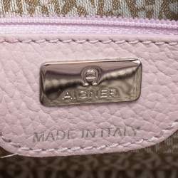 Aigner Lavender Grained Leather Cybill Tote