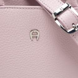 Aigner Lavender Grained Leather Cybill Tote