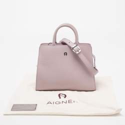 Aigner Lavender Grained Leather Cybill Tote