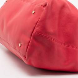 Pre Owned Aigner Rose Red Leather Bow Tote