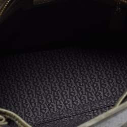 Pre Owned Aigner Green Leather Zip Satchel