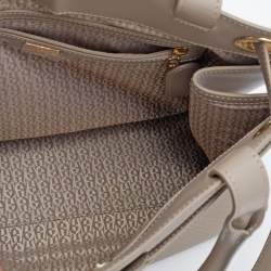 Pre Owned Aigner Beige Python Embossed Leather Cavallina Tote