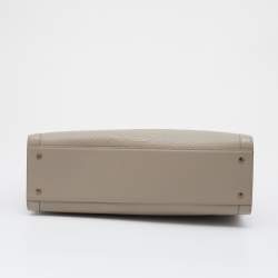 Pre Owned Aigner Beige Python Embossed Leather Cavallina Tote