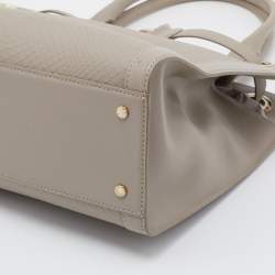 Pre Owned Aigner Beige Python Embossed Leather Cavallina Tote