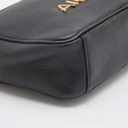 Pre Owned Aigner Black Leather Bombe A Camera Crossbody Bag