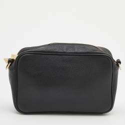 Pre Owned Aigner Black Leather Bombe A Camera Crossbody Bag