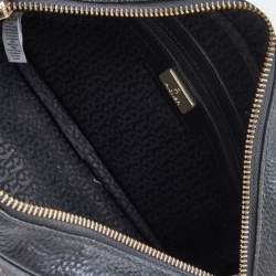 Pre Owned Aigner Black Leather Bombe A Camera Crossbody Bag