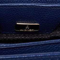 Pre Owned Aigner Blue Leather Genoveva Top Handle Bag