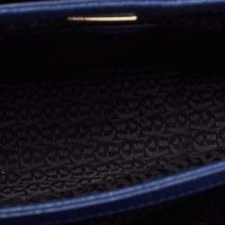Pre Owned Aigner Blue Leather Genoveva Top Handle Bag
