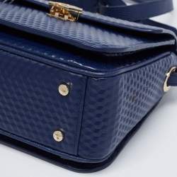 Pre Owned Aigner Blue Leather Genoveva Top Handle Bag