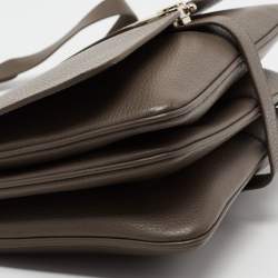 Pre Owned Aigner Brown Leather Flap Shoulder Bag