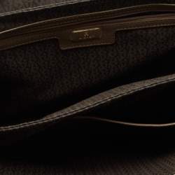 Pre Owned Aigner Brown Leather Flap Shoulder Bag