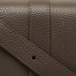 Pre Owned Aigner Brown Leather Flap Shoulder Bag