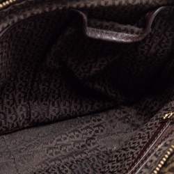 Pre Owned Aigner Brown Signature Coated Canvas and Leather Tassel Satchel