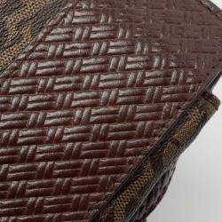 Pre Owned Aigner Brown Signature Coated Canvas and Leather Tassel Satchel