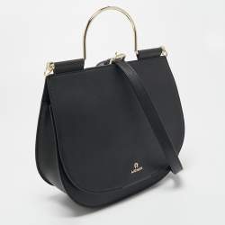 Pre Owned Aigner Black Leather Diane Shoulder Bag