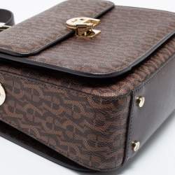 Pre Owned Aigner Brown Signature Coated Canvas Genoveva Top Handle Bag