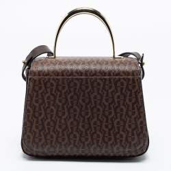 Pre Owned Aigner Brown Signature Coated Canvas Genoveva Top Handle Bag