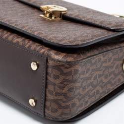 Pre Owned Aigner Brown Signature Coated Canvas Genoveva Top Handle Bag