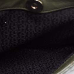 Pre Owned Aigner Olive Green Logo Embossed Leather Olivia Tote