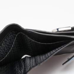 Aigner Blue Python Embossed Leather Compact Wallet