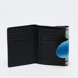 Aigner Blue Python Embossed Leather Compact Wallet