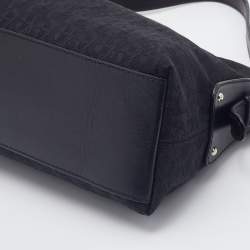 Pre Owned Aigner Black Signature Canvas And Leather Shoulder Bag