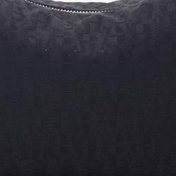 Pre Owned Aigner Black Signature Canvas And Leather Shoulder Bag