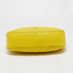 Pre Owned Aigner Yellow Leather Tassel Shoulder Bag