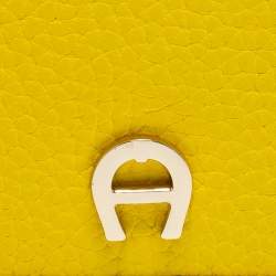 Pre Owned Aigner Yellow Leather Continental Wallet