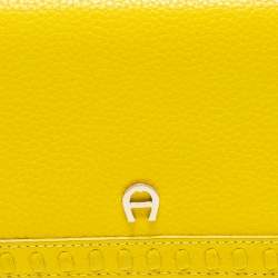 Pre Owned Aigner Yellow Leather Continental Wallet