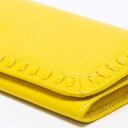 Pre Owned Aigner Yellow Leather Continental Wallet