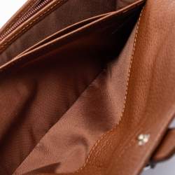 Aigner Purple/Brown Nylon and Leather Flap Continental Wallet