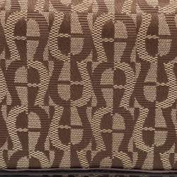 Aigner Beige/Brown Signature Canvas and Leather Flap Continental Wallet