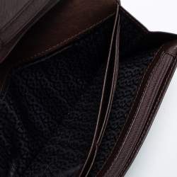 Aigner Beige/Brown Signature Canvas and Leather Flap Continental Wallet