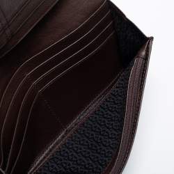 Aigner Beige/Brown Signature Canvas and Leather Flap Continental Wallet